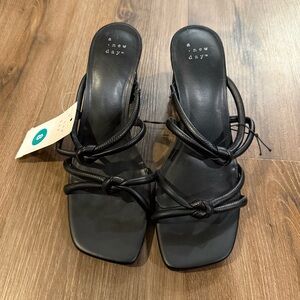 A New Day Black Strappy Heels